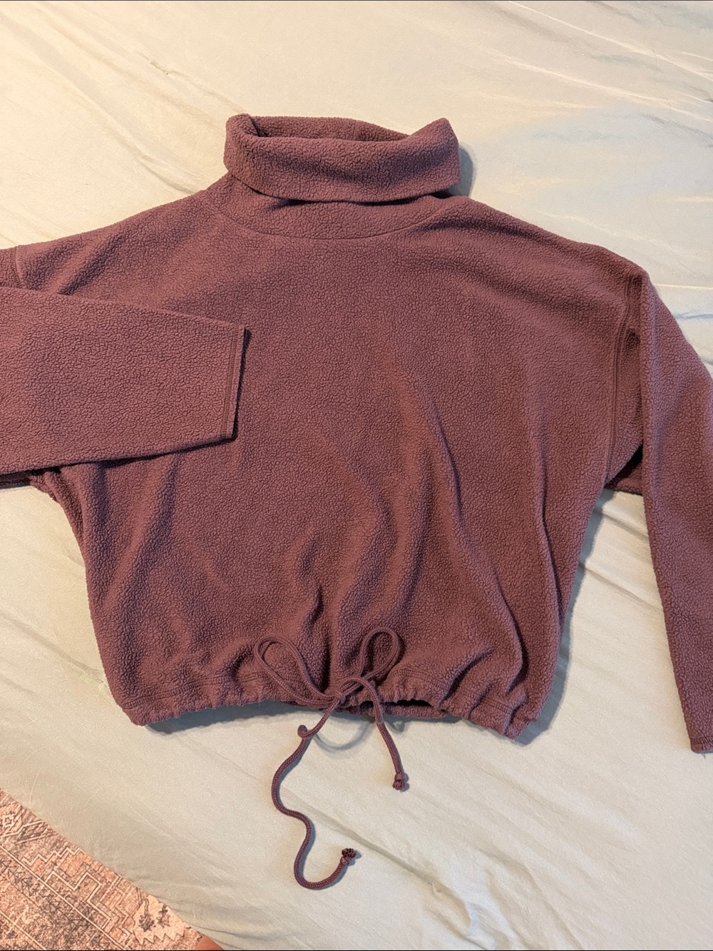 aerie Plush Funnel Neck Drawstring Hem Sweater